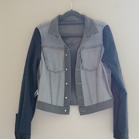 Jessica Simpson Two-Tone Jean Jacket Sz‎ M - Picture 5 of 7